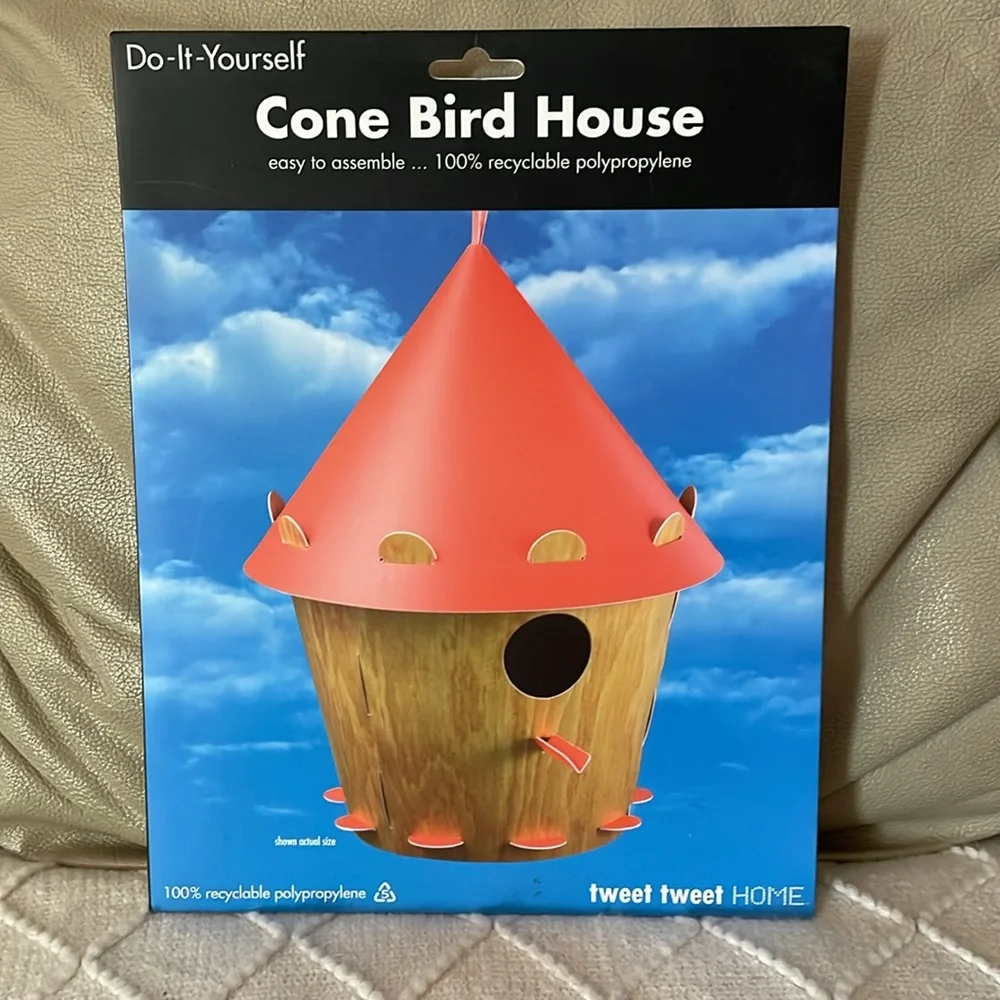 NIB Red Cone Bird House & Feeder Set. Qty. 2
